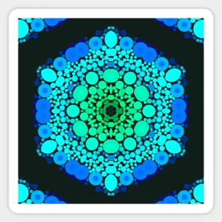 Dot Mandala Flower Blue and Green Sticker